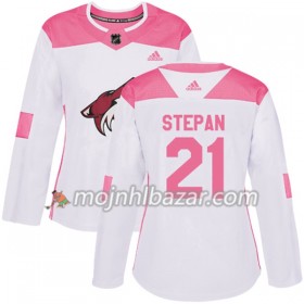 Dresovi Arizona Coyotes Derek Stepan 21 Adidas 2017-2018 Bijela Narančasta Fashion Authentic - Ženska